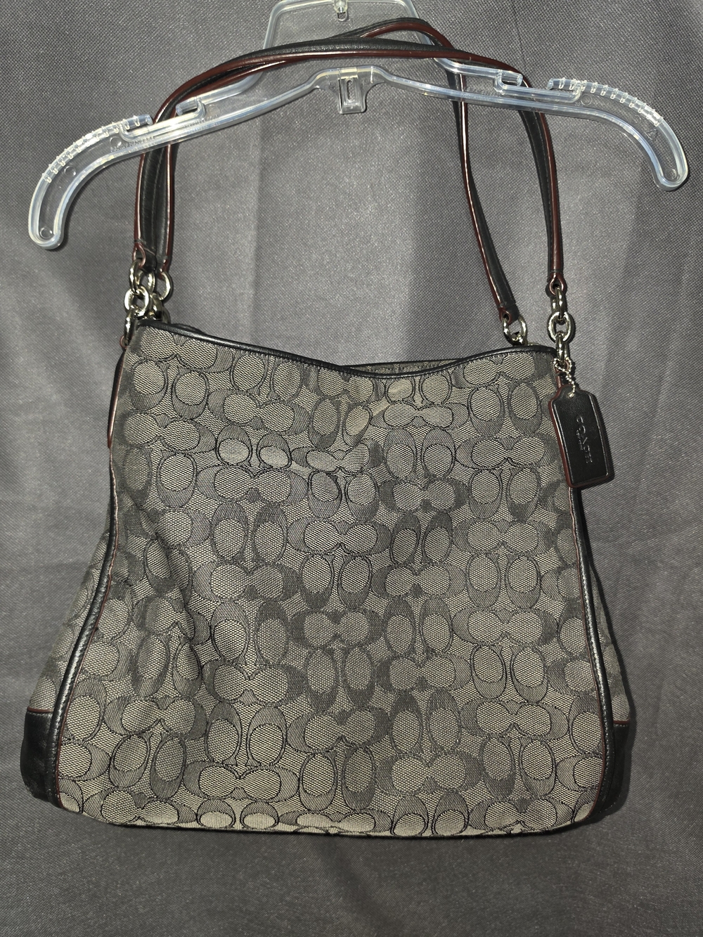 Coach Signature Canvas Shoulder Bag in Brown and Tan
